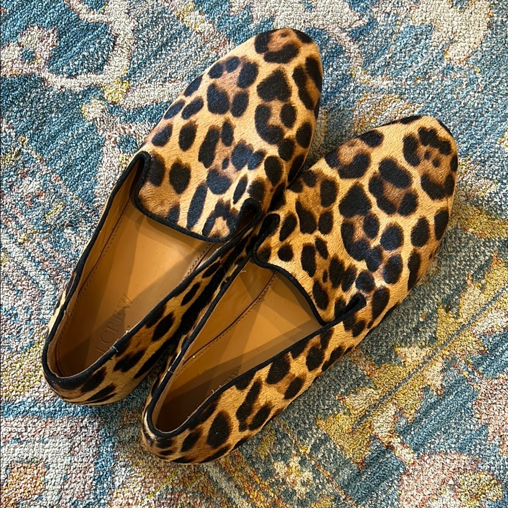 J Crew Leopard Print Women's Loafers size 8
